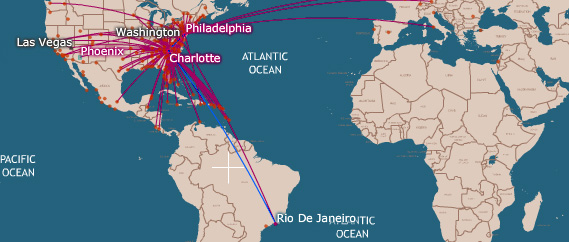 Rio-Charlotte e conexões Rio-Charlotte e conexões