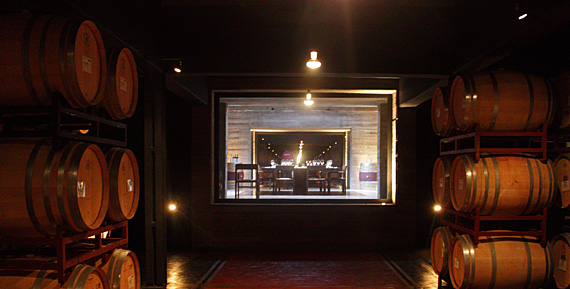 A sala de degustação, vista da cave A sala de degustação, vista da cave