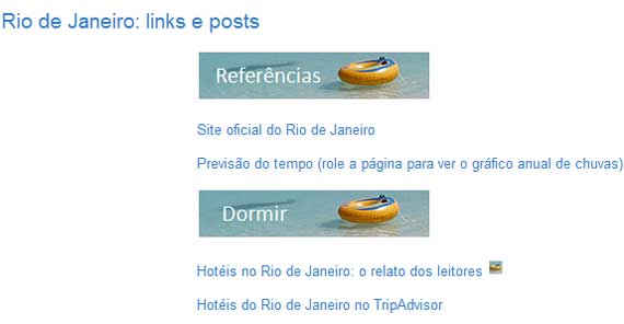 Página de links do Rio de Janeiro no Viaje na Viagem Página de links do Rio de Janeiro no Viaje na Viagem