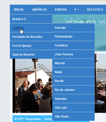 Menu Capitais Menu Capitais