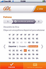 Check-in por iPhone GOL