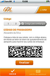 Check-in por iPhone GOL