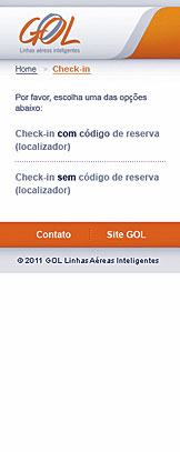 Check-in por Wap GOL