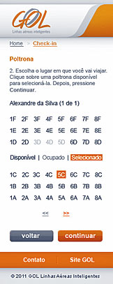 Check-in por wap GOL
