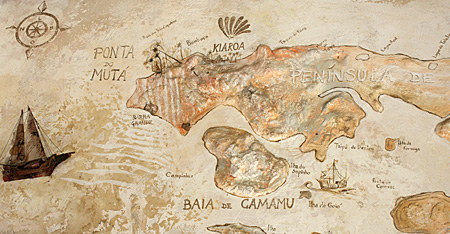Mapa da península na recepção do Kiaroa