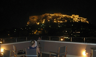 Terraço do Hotel Central, Atenas (foto: Alessandro Ayres)
