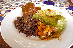 Almoço no restaurante mexicano