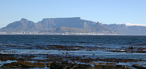 A Cidade do Cabo vista da ilha Robben