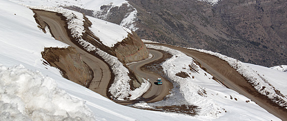 Caracol no caminho de Valle Nevado