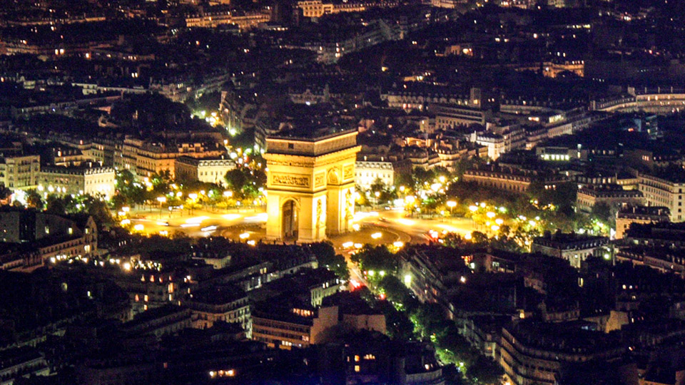 Paris do alto: Arco do Triunfo visto da Torre Eiffel
