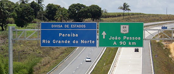BR 101: praticamente duplicada na Paraíba