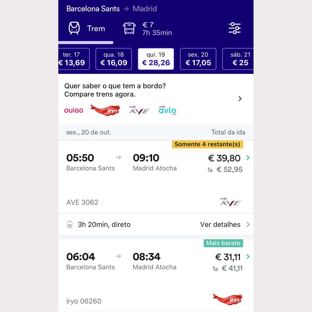 Trem na Europa: app Trainline