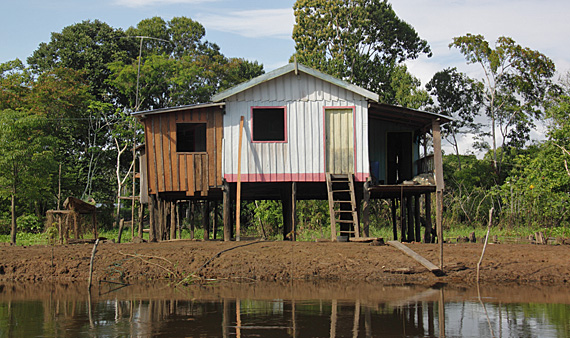 Casas ao longo do Solimões