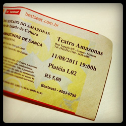 Ingresso para o Teatro Amazonas