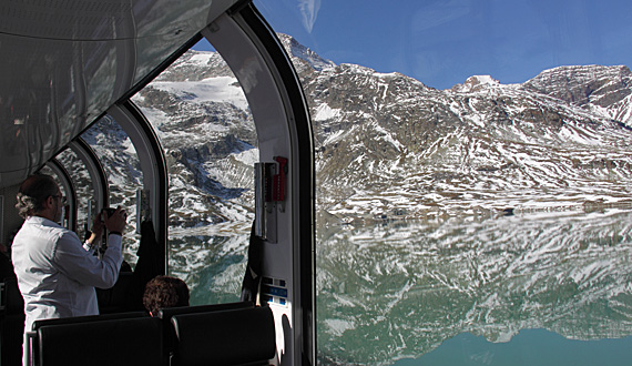 Lago Bianco visto do Bernina Express