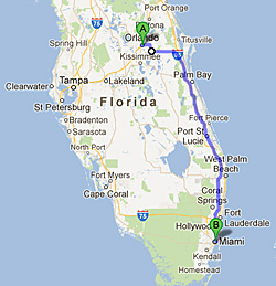 Orlando-Miami pela I-95