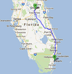 Miami-Orlando pela Turnpike