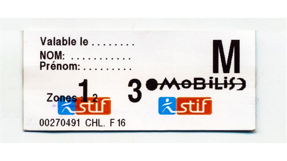 passes de transportes em paris: ticket Mobilis