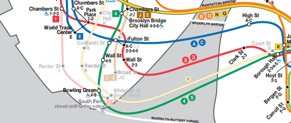 Metrô Nova York - mapa de recuperação