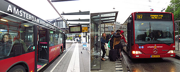 Do aeroporto Schiphol a Amsterdã de ônibus Connexion 397