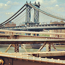 Manhattan Bridge vista da Brooklyn Bridge