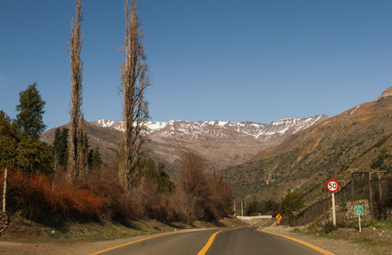 Estrada para o Cajón del Maipo