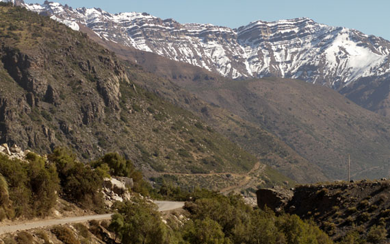 Estrada para o Embalse el Yeso