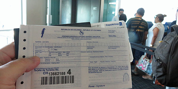 San Andrés Colômbia dicas - taxa de entrada