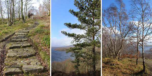 Trilha no Trossachs National Park