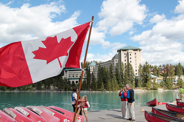 Vista do farmont a partir de Lake Louise