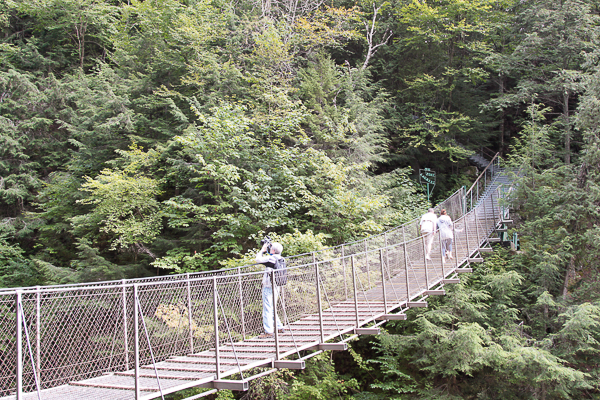 Ponte suspensa no Canyon Ste-Anne