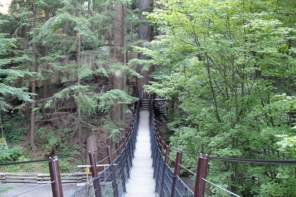 Uma das pontes suspensas da Capilano Suspension Bridge