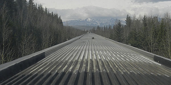 Saindo de Edmonton, vista das montanhas