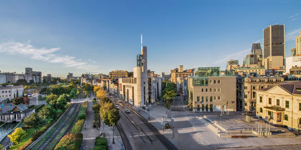 Vista geral de Point a Calliere, em Montreal