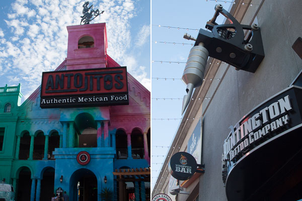 Estúdio de tatuagem e restaurante mexicano do CityWalk