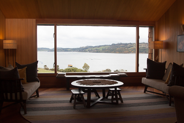 Vista da sala de lazer do Tierra Chiloé