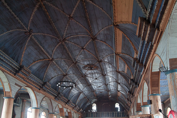 Desenho do teto da igreja de Loreto, em Chiloé