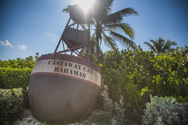 Decoração da praia em Castaway Cay