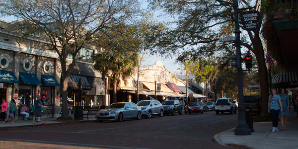 Winter Park, Orlando: uma esquina do centro