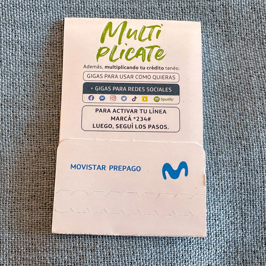 Chip pré-pago na Argentina: Movistar