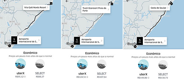 Uber para resorts: Tivoli EcoResort Praia do Forte, Vila Galé Marés, Grand Palladium, Costa do Sauípe
