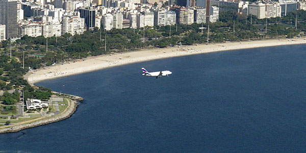 Vista aterrissagem ponte aérea