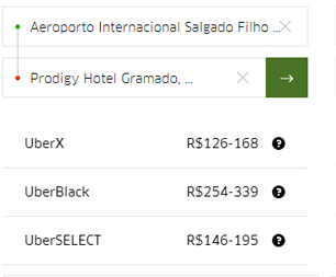 Trânsfer de Uber: Porto Alegre-Gramado