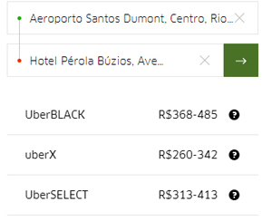 Trânsfer de Uber: Rio-Búzios