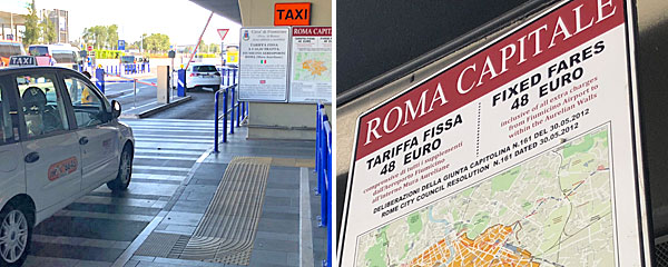Roma roteiro 3 dias: táxi do aeroporto