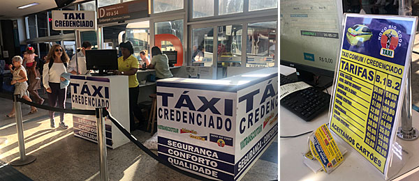 Rodoviária Novo Rio: guichês de táxis