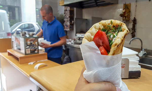 Comida grega: Souvlaki pita