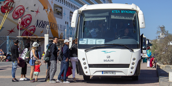 mykonos onibus terminal ferry new port