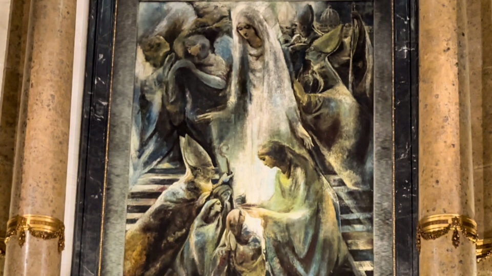 Mensagem de Nossa Senhora de Fátima - quadro no altar