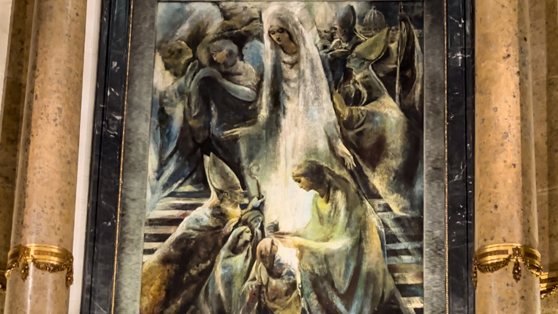 Mensagem de Nossa Senhora de Fátima - quadro no altar 